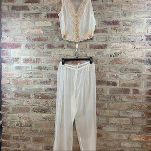 Fredricks of Hollywood sheer 2 piece pajama set
